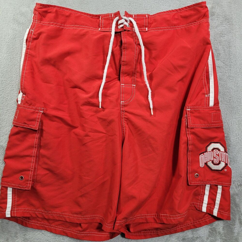 Ohio State Buckeyes Shorts Mens XL Red NCAA Swim Trunks Board Cargo Beach
